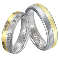 Simple Luxury 316L Stainless Steel Eternity CZ Wedding Band Ring